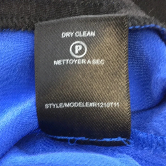 Robert Rodriguez Blouse Womens 0 Blue Black Hem Silk Pullover - Picture 9 of 12